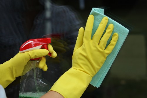 Cleaner arranging a domestic cleaning booking at a property