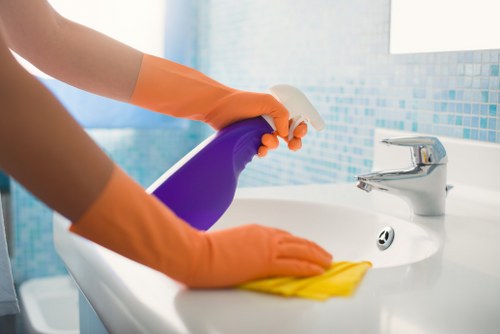Professional hot water extraction cleaning on a residential carpet